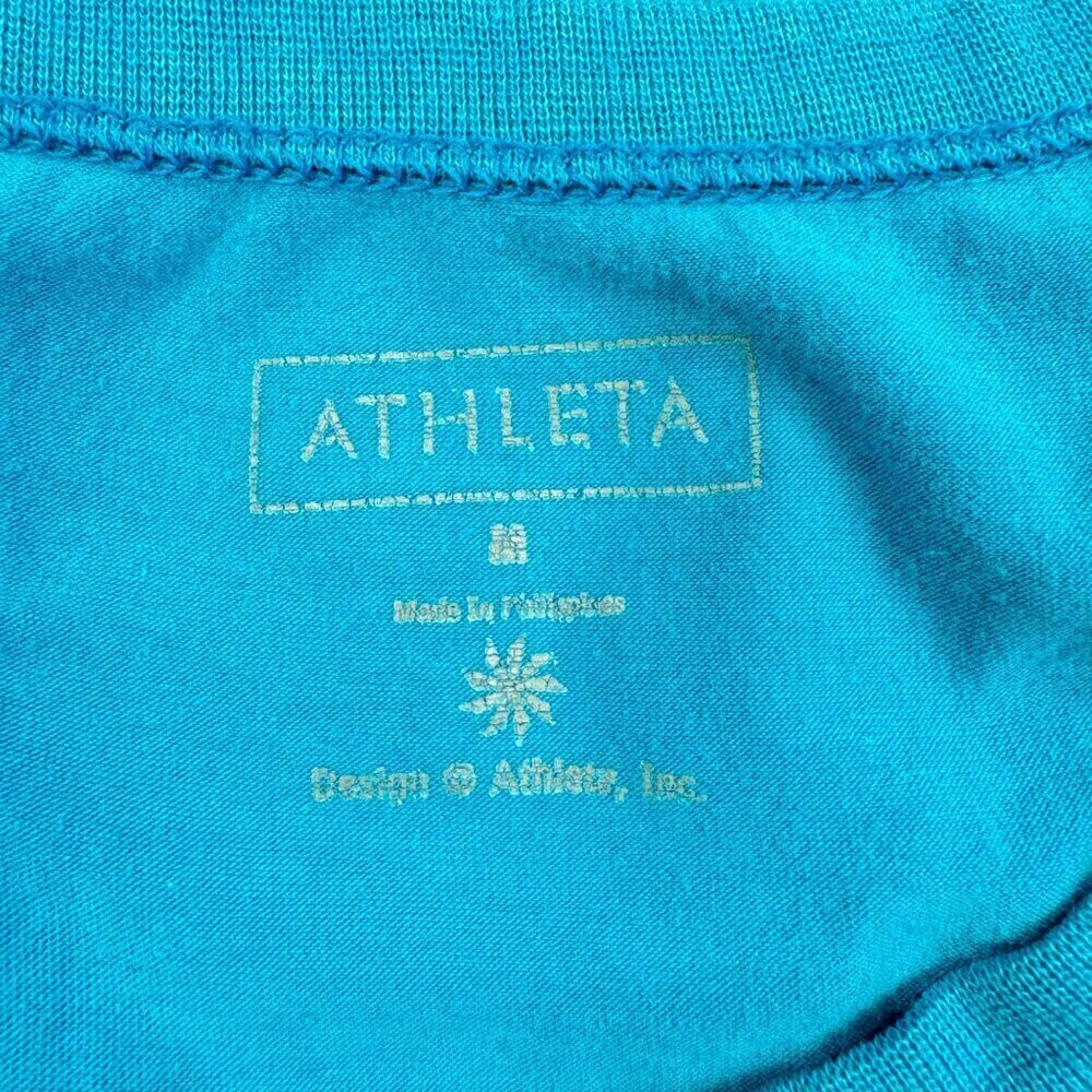 Athleta Tank Dress Tiered Midi Ruffles Size M Blue Sleeveless - Picture 9 of 10